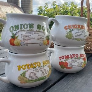 Set of four soup mugs